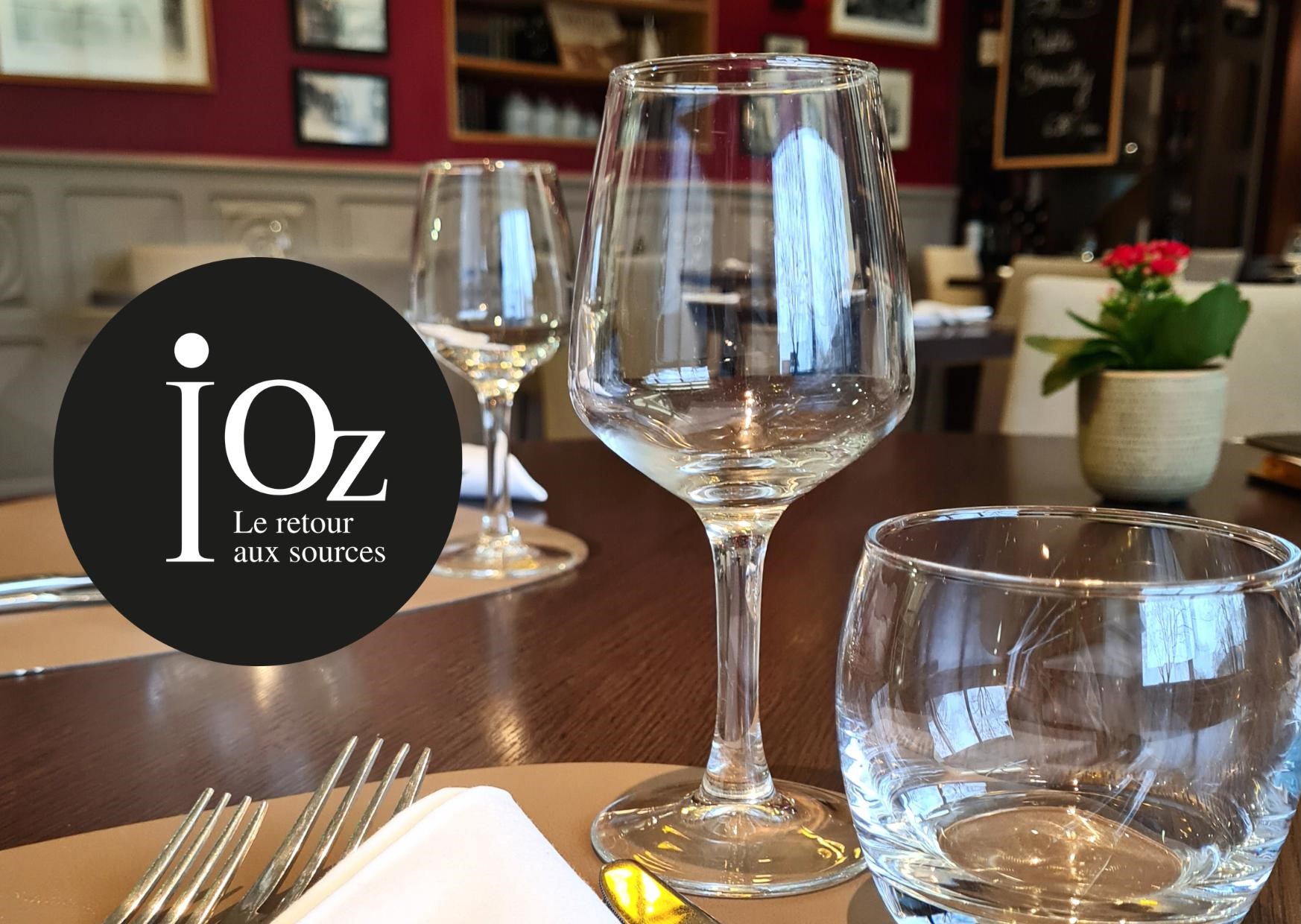 IOZ Eau, pure, local water in our restaurant in Vannes