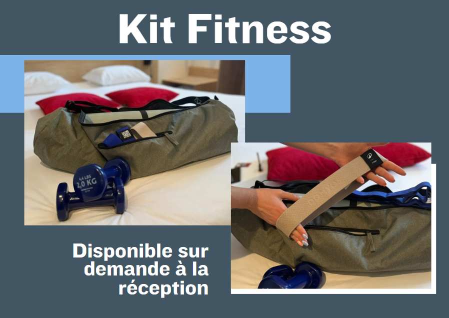 KIT FITNESS EN CHAMBRE D'HOTEL À VANNES : Faire du Sport en déplacement | Kit fitness Kyriad vannes kit fitness sport à l'hôtel